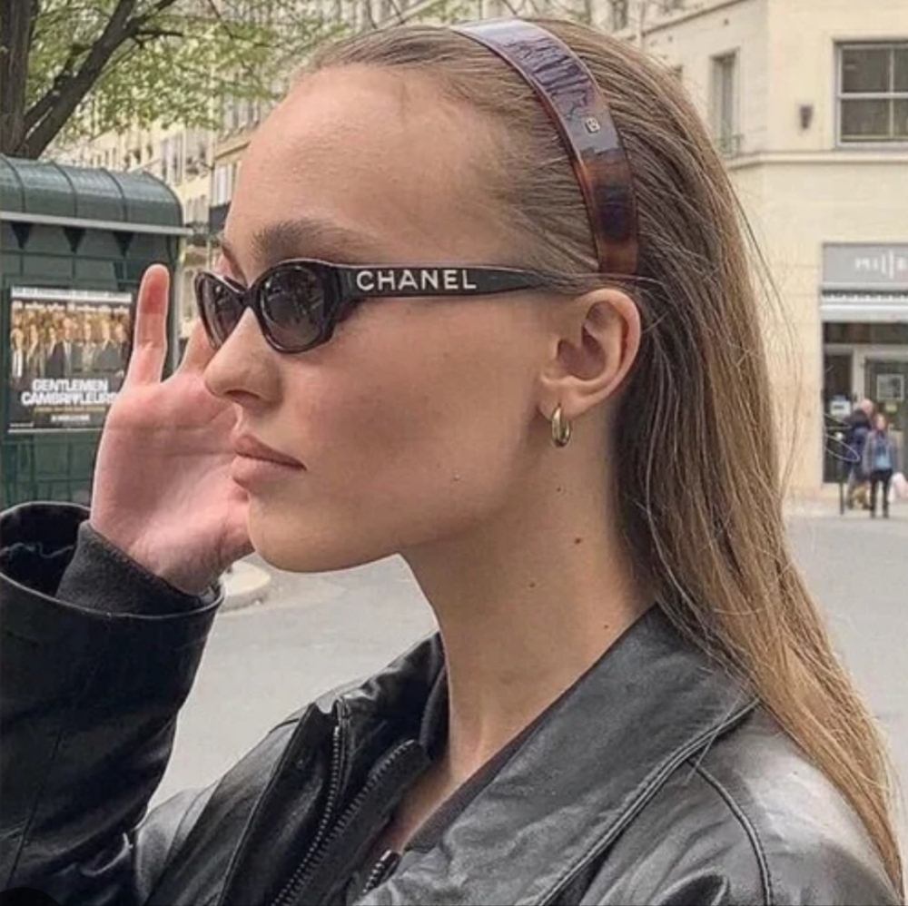 CHANEL RECTANGLE 71280A s1746 Silver Trendy Sunglasses Y2K - Picture 5 of 16